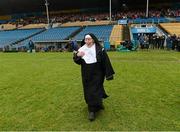 10 March 2013; Sr. Patricia Wall, who will be doing a skydive in May, on the pitch before the game between Kilkenny and Tipperary. Allianz Hurling League, Division 1A, Tipperary v Kilkenny, Semple Stadium, Thurles, Co. Tipperary. Picture credit: David Maher / SPORTSFILE