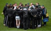 10 March 2013; Members of the Kildare team form a circle as they  listen to manager Kieran McGeeney after the game. Allianz Football League, Division 1, Kildare v Dublin, Croke Park, Dublin. Picture credit: Ray McManus / SPORTSFILE