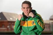 11 March 2013; At the announcement of details for the forthcoming international boxing series between Ireland and France is Olympic bronze medal winner Michael Conlan. Platinum One is staging the event and there will be a total of 14 bouts over two fight nights, the first on Friday May 3rd at Millstreet, Co. Cork, and the second on Sunday May 5th at the Odyssey Arena, Belfast. Tickets are available through ticketmaster.ie and ticketmaster.co.uk. Europa Hotel, Belfast. Picture credit: Oliver McVeigh / SPORTSFILE