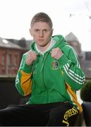 11 March 2013; At the announcement of details for the forthcoming international boxing series between Ireland and France is Jason Quigley. Platinum One is staging the event and there will be a total of 14 bouts over two fight nights, the first on Friday May 3rd at Millstreet, Co. Cork, and the second on Sunday May 5th at the Odyssey Arena, Belfast. Tickets are available through ticketmaster.ie and ticketmaster.co.uk. Europa Hotel, Belfast. Picture credit: Oliver McVeigh / SPORTSFILE