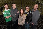 11 March 2013; At the announcement of details for the forthcoming international boxing series between Ireland and France are, from left to right, Adam Nolan, Darren O’Neill, Olympic gold medal winner Katie Taylor, Olympic silver medal winner John Joe Nevin and coach Pete Taylor. Platinum One is staging the event and there will be a total of 14 bouts over two fight nights, the first on Friday May 3rd at Millstreet, Co. Cork, and the second on Sunday May 5th at the Odyssey Arena, Belfast. Tickets are available through ticketmaster.ie. Rochestown Park Hotel, Co. Cork. Picture credit: Diarmuid Greene / SPORTSFILE