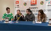 11 March 2013; At the announcement of details for the forthcoming international boxing series between Ireland and France are, from left to right, Adam Nolan, Olympic silver medal winner John Joe Nevin, Darren O’Neill and Olympic gold medal winner Katie Taylor. Platinum One is staging the event and there will be a total of 14 bouts over two fight nights, the first on Friday May 3rd at Millstreet, Co. Cork, and the second on Sunday May 5th at the Odyssey Arena, Belfast. Tickets are available through ticketmaster.ie. Rochestown Park Hotel, Co. Cork. Picture credit: Diarmuid Greene / SPORTSFILE