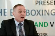 11 March 2013; At the announcement of details for the forthcoming international boxing series between Ireland and France is Paul McMahon, Ulster President, Irish Amateur Boxing Association. Platinum One is staging the event and there will be a total of 14 bouts over two fight nights, the first on Friday May 3rd at Millstreet, Co. Cork, and the second on Sunday May 5th at the Odyssey Arena, Belfast. Tickets are available through ticketmaster.ie and ticketmaster.co.uk. Europa Hotel, Belfast. Picture credit: Oliver McVeigh / SPORTSFILE