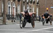 29 October 2017; Patrick Monahan from Co Kildare leads Richie Powell from Wales, in the Wheelchair race during SSE Airtricity Dublin Marathon 2017 at Lower Baggot Street in Dublin City. 20,000 runners took to the Fitzwilliam Square start line to participate in the 38th running of the SSE Airtricity Dublin Marathon, making it the fifth largest marathon in Europe. Photo by Tomás Greally/Sportsfile