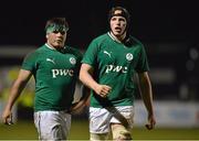 8 March 2013; George McGuigan, left, and John Donnan, Ireland. U20 Six Nations Rugby Championship, Ireland v France, Dubarry Park, Athlone, Co. Westmeath. Picture credit: Barry Cregg / SPORTSFILE