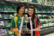 12 March 2013; Leslie Buchanan, St. Joseph’s Mercy, Navan, Co. Meath, left, and Marie Ambrose, St. Mary’s Mercy Convent, Macroom, Co. Cork, came face to face in Tesco Extra Portlaoise ahead of their Tesco Homegrown Post Primary Schools All Ireland Senior B showdown on the 16th March.. Tesco HomeGrown Post Primary Schools All-Ireland Finals Captains Day, Tesco EXTRA Portlaoise, Laois Shopping Centre, Portlaoise, Laois. Picture credit: Ray McManus / SPORTSFILE