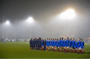 8 March 2013; The French team stand for their National Anthem before the game. Women's Six Nations Rugby Championship, Ireland v France, Ashbourne RFC, Ashbourne, Co. Meath. Picture credit: Brendan Moran / SPORTSFILE