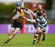 13 March 2013; Conor Nash, St. Patrick’s Classical School Navan, is tackled by Ignacio Sugi Davalillo, St. Columba’s. Leinster Schools Duff Cup Final, St. Patrick’s Classical School Navan v St. Columba’s, Anglesea Road, Dublin. Picture credit: Brian Lawless / SPORTSFILE