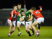 13 March 2013; Marcus Mangan, Kerry, in action against TJ Brosnan and Alan Cadogan, right, Cork. Cadbury Munster GAA Football Under 21 Championship, Quarter-Final, Cork v Kerry, Pairc Ui Rinn, Cork. Picture credit: Matt Browne / SPORTSFILE