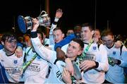 13 March 2013; The Dublin IT players celebrate with the cup. UMBRO CUFL Premier Final, Dublin City University v Dublin IT, Frank Cooke Park, Tolka Rovers FC, Dublin. Picture credit: David Maher / SPORTSFILE
