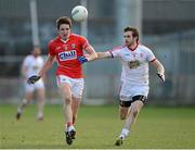 10 March 2013; Aidan Walsh, Cork, in action against Ronan McNamee, Tyrone. Allianz Football League, Division 1, Tyrone v Cork, Healy Park, Omagh, Co. Tyrone. Picture credit: Brian Lawless / SPORTSFILE