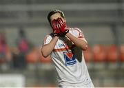 16 March 2013; Andy McDonnell, Louth, reacts after missing a goal chance. Allianz Football League, Division 2, Armagh v Louth, Athletic Grounds, Armagh. Picture credit: Oliver McVeigh / SPORTSFILE