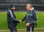 16 March 2013; Dublin manager Anthony Daly, left, and Limerick manager John Allen shake hands after the game. Allianz Hurling League, Division 1A, Dublin v Limerick, Croke Park, Dublin. Picture credit: Pat Murphy / SPORTSFILE