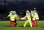 16 March 2013; Aidan O'Mahony, Kerry, is stretchered from the field after picking up an injury. Allianz Football League, Division 1, Kerry v Down, Austin Stack Park, Tralee, Co. Kerry. Picture credit: Stephen McCarthy / SPORTSFILE