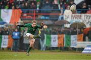 17 March 2013; Niamh Briggs, Ireland, kicks the winning penalty against Italy. Women's 6 Nations Rugby Championship, Italy v Ireland, Parabiago, Milan, Italy. Picture credit: Matt Browne / SPORTSFILE