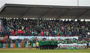 17 March 2013; The Ireland team lineup in front of the Ireland supporters for the National Anthem. Women's 6 Nations Rugby Championship, Italy v Ireland, Parabiago, Milan, Italy. Picture credit: Matt Browne / SPORTSFILE