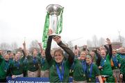 17 March 2013; Ireland captain Fiona Coghlan lifts the 6 Nations Trophy as her team-mates celebrate. Women's 6 Nations Rugby Championship, Italy v Ireland, Parabiago, Milan, Italy. Picture credit: Matt Browne / SPORTSFILE