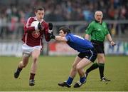 18 March 2013; Aaron McKay, St Paul's High School, in action against Cormac O'Doherty, St Patrick's College. Danske Bank MacRory Cup Final, St Patrick's College, Maghera v St Paul's High School, Bessbrook, The Athletic Grounds, Armagh. Picture credit: Oliver McVeigh / SPORTSFILE