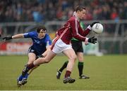 18 March 2013; Aaron McKay, St Paul's High School, in action against Cormac O'Doherty, St Patrick's College. Danske Bank MacRory Cup Final, St Patrick's College, Maghera v St Paul's High School, Bessbrook, The Athletic Grounds, Armagh. Picture credit: Oliver McVeigh / SPORTSFILE