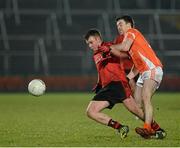 20 March 2013; Darragh O'Hanlon, Down, in action against Aiden Forker, Armagh. Cadbury Ulster GAA Football Under 21 Championship, Quarter-Final, Armagh v Down, Athletic Grounds, Armagh. Picture credit: Oliver McVeigh / SPORTSFILE