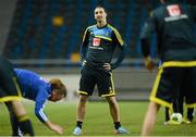 21 March 2013; Sweden's Zlatan Ibrahimovic, during squad training ahead of their side's 2014 FIFA World Cup, Group C, qualifier match against the Republic of Ireland on Friday. Sweden Squad Training, Friends Arena, Solna, Stockholm, Sweden. Picture credit: David Maher / SPORTSFILE