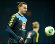21 March 2013; Sweden's Zlatan Ibrahimovic in action during squad training ahead of their side's 2014 FIFA World Cup, Group C, qualifier match against the Republic of Ireland on Friday. Sweden Squad Training, Friends Arena, Solna, Stockholm, Sweden. Picture credit: David Maher / SPORTSFILE