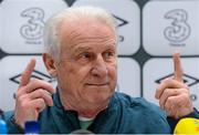 21 March 2013; Republic of Ireland manager Giovanni Trapattoni during a press conference ahead of their side's 2014 FIFA World Cup, Group C, qualifier match against Sweden on Friday. Republic of Ireland Squad  Press Conference, Friends Arena, Solna, Stockholm, Sweden. Picture credit: David Maher / SPORTSFILE