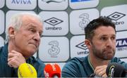 21 March 2013; Republic of Ireland manager Giovanni Trapattoni and captain Robbie Keane during a press conference ahead of their side's 2014 FIFA World Cup, Group C, qualifier match against Sweden on Friday. Republic of Ireland Squad  Press Conference, Friends Arena, Solna, Stockholm, Sweden. Picture credit: David Maher / SPORTSFILE