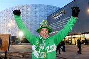 22 March 2013; Republic of Ireland supporter Johnny Kelly, from Naas, Co. Kildare, before the game. 2014 FIFA World Cup Qualifier, Group C, Sweden v Republic of Ireland, Friends Arena, Solna, Stockholm, Sweden. Picture credit: David Maher / SPORTSFILE
