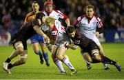 22 March 2013; Stuart Olding, Ulster, attempts to break through the Edinburgh defence. Celtic League 2012/13, Round 18, Edinburgh v Ulster, Murrayfield, Edinburgh, Scotland. Picture credit: Jeff Holmes / SPORTSFILE