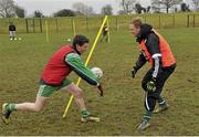 23 March 2013; Colm Cooper in action against David Parke during the AIB GAA Skills Day event at Balltinglass GAA Club. AIB, proud sponsors of the GAA Club Championships, joined up with the Wicklow junior football and hurling players to celebrate the club’s county success and acknowledge the role which the club plays in the community by supporting them in hosting the AIB GAA Skills event. Balltinglass GAA Club, Baltinglass, Co. Wicklow. Picture credit: Pat Murphy / SPORTSFILE