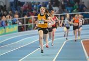 24 March 2013; Louise Shanahan, Leevale A.C. Co. Cork in action on her way to winning the U-17 Girls 800m event. Woodie’s DIY AAI Juvenile Indoor U12- U19 Championships, Athlone Institute of Technology Arena, Athlone, Co. Westmeath. Picture credit: Barry Cregg / SPORTSFILE