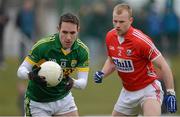 24 March 2013; Declan O'Sullivan, Kerry, in action against Michael Shields, Cork. Allianz Football League, Division 1, Kerry v Cork, Austin Stack Park, Tralee, Co. Kerry. Picture credit: Brendan Moran / SPORTSFILE