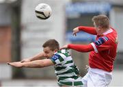 24 March 2013; Philly Hughes, Shelbourne, in action against Shane Robinson, Shamrock Rovers. Airtricity League Premier Division, Shelbourne v Shamrock Rovers, Tolka Park, Dublin. Picture credit: David Maher / SPORTSFILE