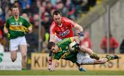 24 March 2013; Shane Enright, Kerry, in action against Paul Kerrigan, Cork. Allianz Football League, Division 1, Kerry v Cork, Austin Stack Park, Tralee, Co. Kerry. Picture credit: Brendan Moran / SPORTSFILE