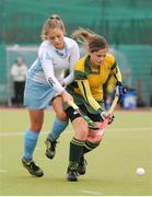 24 March 2013; Niamh Atcheler, UCD, in action against Emer Lucey, Railway Union. Electric Ireland Irish Women's Senior Cup Final, Railway Union v UCD, National Hockey Stadium, UCD, Belfield, Dublin. Picture credit: Ray Lohan / SPORTSFILE