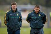 24 March 2013; Kerry manager Eamonn Fitzmaurice, left, with team trainer Cian O'Neill. Allianz Football League, Division 1, Kerry v Cork, Austin Stack Park, Tralee, Co. Kerry. Picture credit: Brendan Moran / SPORTSFILE