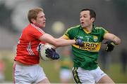 24 March 2013; Andrew O'Sullivan, Cork, in action against Brian McGuire, Kerry. Allianz Football League, Division 1, Kerry v Cork, Austin Stack Park, Tralee, Co. Kerry. Picture credit: Brendan Moran / SPORTSFILE