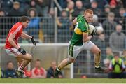 24 March 2013; Johnny Buckley, Kerry, in action against Tomás Clancy, Cork. Allianz Football League, Division 1, Kerry v Cork, Austin Stack Park, Tralee, Co. Kerry. Picture credit: Brendan Moran / SPORTSFILE