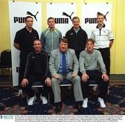 26 May 2003; Puma announced that it has signed an exclusive sponsorship agreement with six of Ireland's leading GAA Players. The announcement marks the first time that a sportswear company has delared that it has signed contracts with individual GAA players where they will benefit financially from the arrangement. The players involved in the agreement, are, back from left, Kieran McGeeney, Armagh, Dara O'Cinneide, Kerry, Michael Donnellan, Galway and Henry Shefflin, Kilkenny, Front from left, D.J Carey, Kilkenny and Mike Workman, Teamsports Manager Puma UK, and Trevor Giles, Meath. Picture credit; Brendan Moran / SPORTSFILE