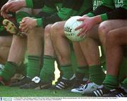 17 March 2003; Nemo Rangers captain Colin Corkery holds a football duriung the official team photograph. AIB All-Ireland Club Football Championship Final, Nemo Rangers v Crossmolina, Croke Park, Dublin. Picture credit; Ray McManus / SPORTSFILE