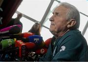 25 March 2013; Republic of Ireland manager Giovanni Trapattoni speaking to the media during a press conference ahead of their side's 2014 FIFA World Cup, Group C, qualifier match against Austria on Tuesday. Republic of Ireland Squad Press Conference, Grand Hotel, Malahide, Co. Dublin. Picture credit: David Maher / SPORTSFILE