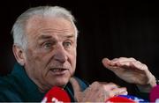 25 March 2013; Republic of Ireland manager Giovanni Trapattoni speaking to the media during a press conference ahead of their side's 2014 FIFA World Cup, Group C, qualifier match against Austria on Tuesday. Republic of Ireland Squad Press Conference, Grand Hotel, Malahide, Co. Dublin. Picture credit: David Maher / SPORTSFILE