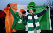 26 March 2013; Republic of Ireland supporters Thomas McHale, left, aged 10, and Ciaran McHale, aged 12, from Castlebar, Co. Mayo, at the game. 2014 FIFA World Cup Qualifier, Group C, Republic of Ireland v Austria, Aviva Stadium, Lansdowne Road, Dublin. Photo by Sportsfile