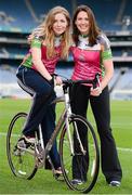 27 March 2013; A host of top GAA and Ladies Gaelic Football stars, along with 2012 World Track Cycling bronze medallist Caroline Ryan, joined forces in Croke Park today to officially launch the Race The Rás charity cycle. This is the third year of the race with almost 150 amateur cyclists and a host of current and former GAA stars lining up to bike across Ireland from May 19th to May 26th. All money raised will go to the National Breast Cancer Research Institute. For more information visit www.racetheras.com. In attendance are, from left, Dublin ladies football vice captain Sinead Finnegan with 2012 World Track Cycling bronze medallist Caroline Ryan. 2013 Race the Rás Charity Cycle Launch, Croke Park, Dublin. Picture credit: Brendan Moran / SPORTSFILE