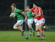 27 March 2013; Darragh Treacy, Limerick, in action against Tom Clancy, Cork. Cadbury Munster GAA Football Under 21 Championship Semi-Final, Limerick v Cork, Gaelic Grounds, Limeick. Picture credit: Diarmuid Greene / SPORTSFILE