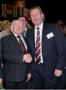 23 March 2013; The President of Ireland Michael D. Higgins with Marty McEvoy, Kildare Ard Chomhairle Delegate, at the GAA Annual Congress 2013. The Venue, Limavady Road, Derry. Picture credit: Ray McManus / SPORTSFILE