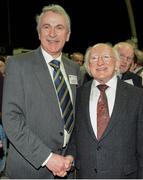 23 March 2013; The President of Ireland Michael D. Higgins with Edward Molloy, from Drum Road, Rathcormack, Co. Sligo, at the GAA Annual Congress 2013. The Venue, Limavady Road, Derry. Picture credit: Ray McManus / SPORTSFILE