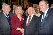 23 March 2013; The President of Ireland Michael D. Higgins with Cork PRO Tracey Kennedy, Uachtarán Chumann Lúthchleas Gael Liam Ó Néill , and former Seanad Éireann Chairman Rory Kiely, left, at the GAA Annual Congress 2013. The Venue, Limavady Road, Derry. Picture credit: Ray McManus / SPORTSFILE