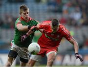 17 March 2013; Elliot Reilly, Ballymun Kickhams, in action against Darren Dolan, St Brigid's. AIB GAA Football All-Ireland Senior Club Championship Final, Ballymun Kickhams, Dublin v St Brigid's, Roscommon. Croke Park, Dublin. Picture credit: Brian Lawless / SPORTSFILE